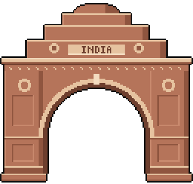 India Gate, standing across the road